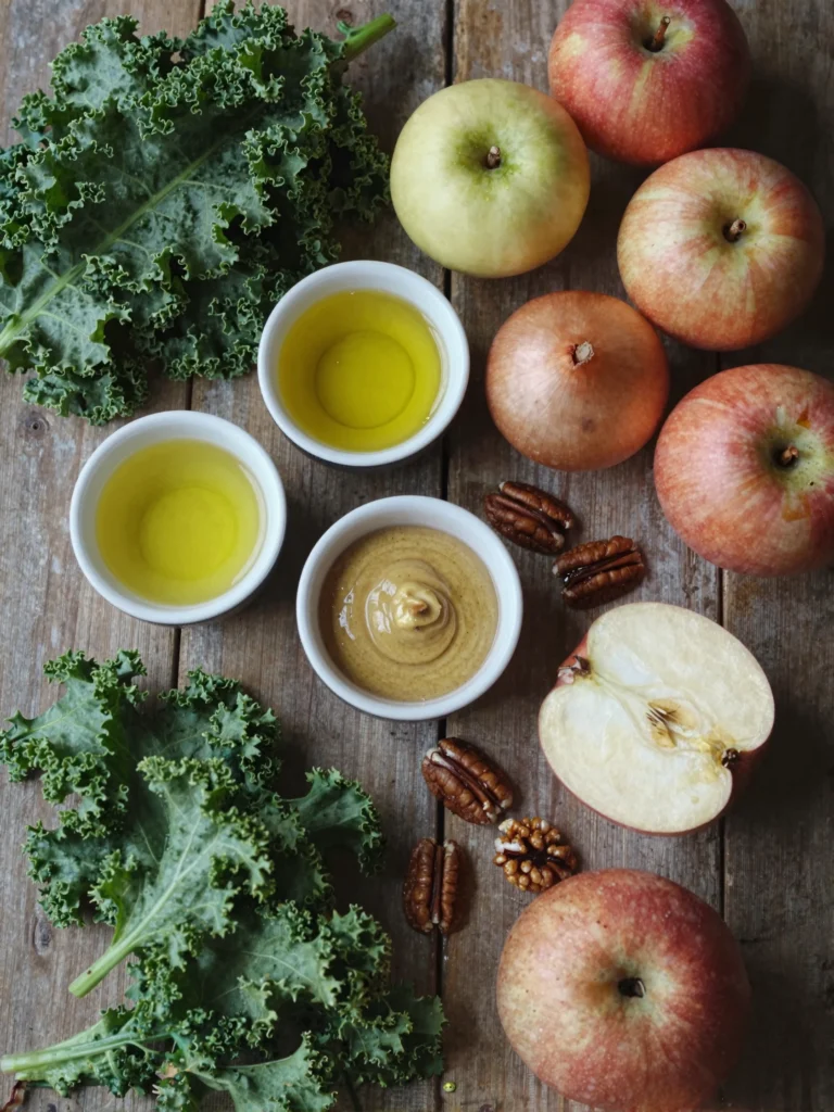 Kale Apple Crispy Shallots Salad