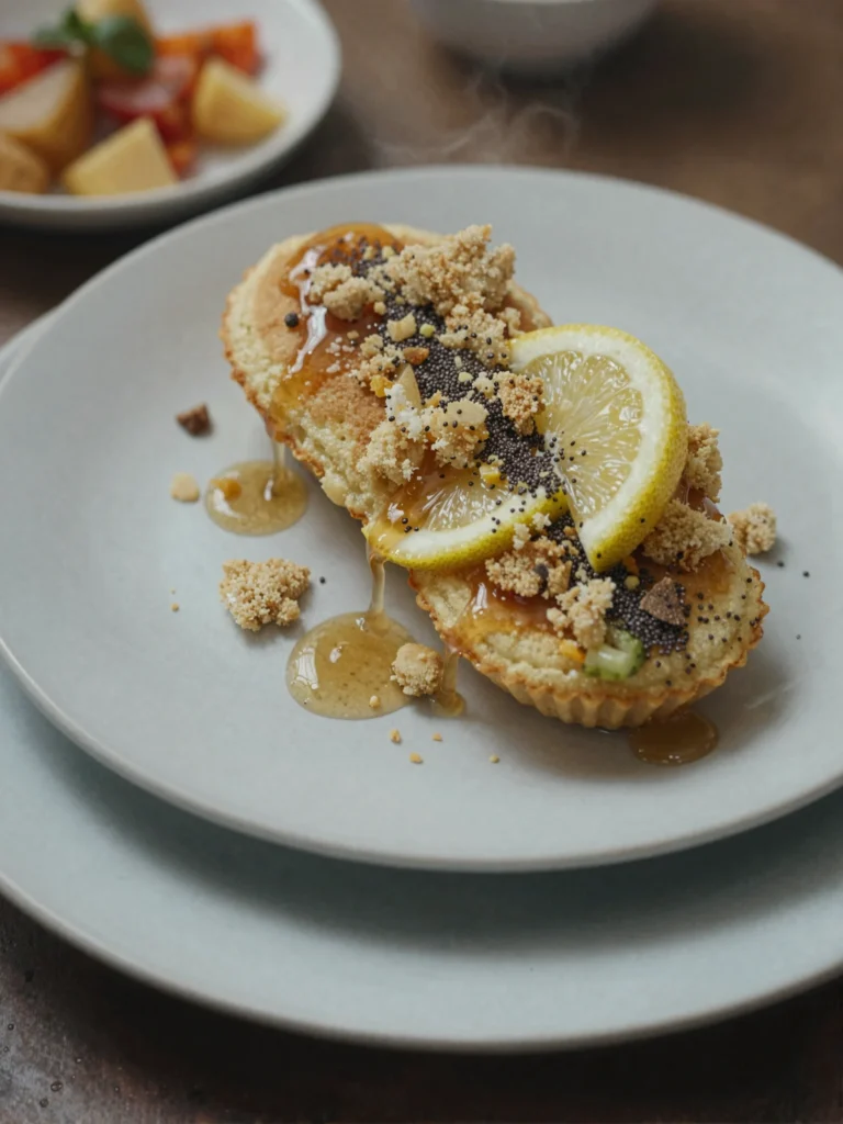 Lemon Muffins Chia Honey Glaze Salad