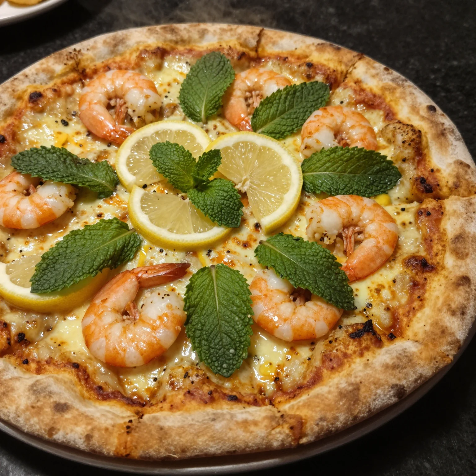 Mint Lemon Shrimp Pizza