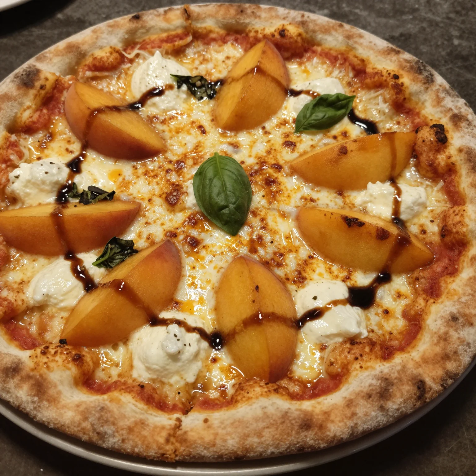 Peach Mozzarella Pizza