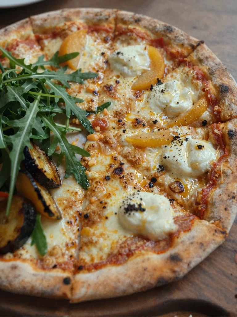 Peach Mozzarella Pizza