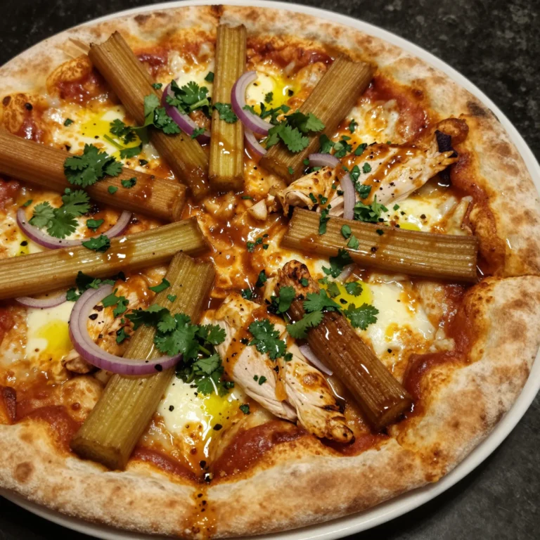Rhubarb BBQ Chicken Pizza