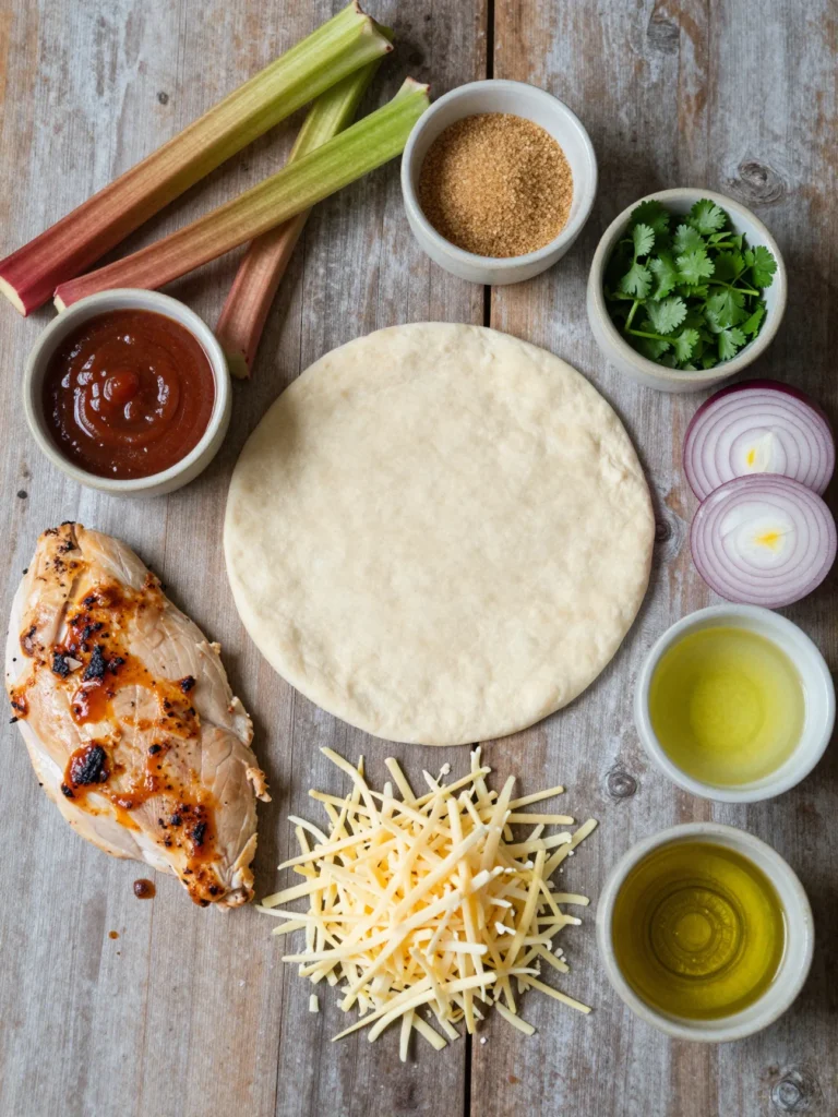 Rhubarb BBQ Chicken Pizza