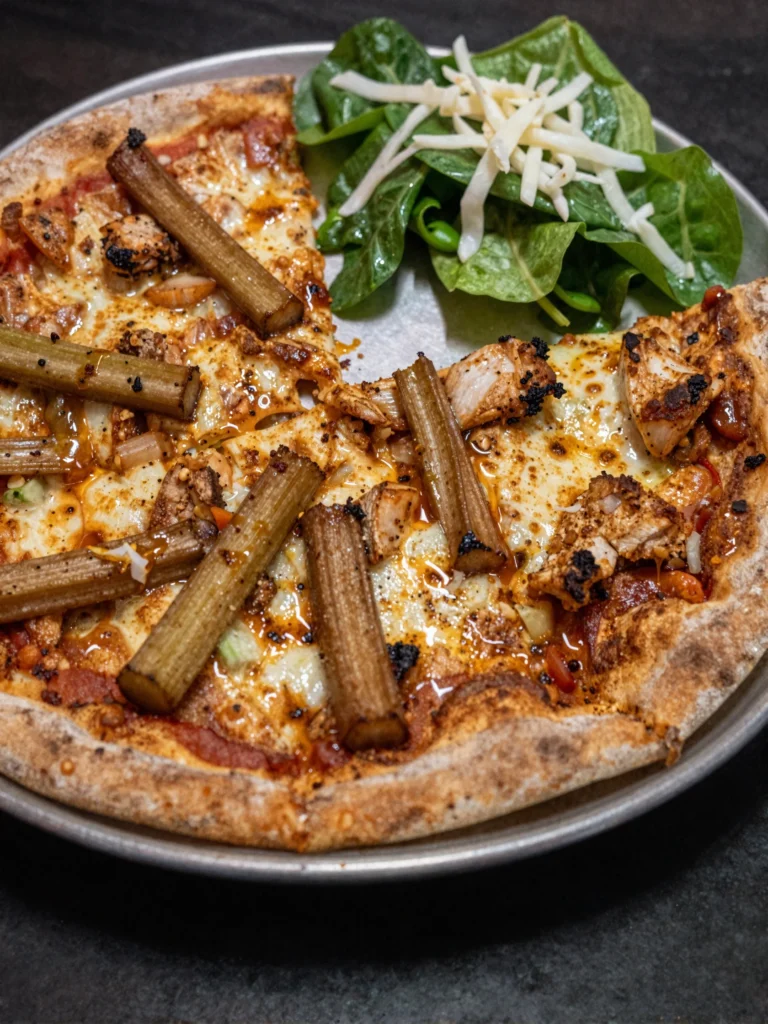 Rhubarb BBQ Chicken Pizza