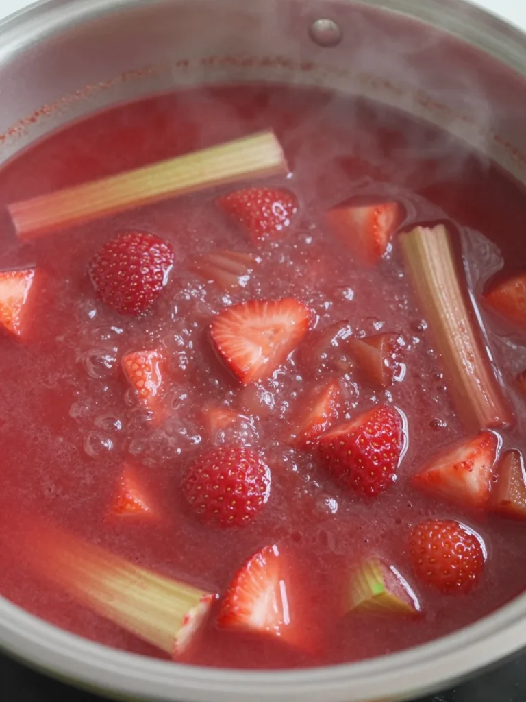Rhubarb Strawberry Soup
