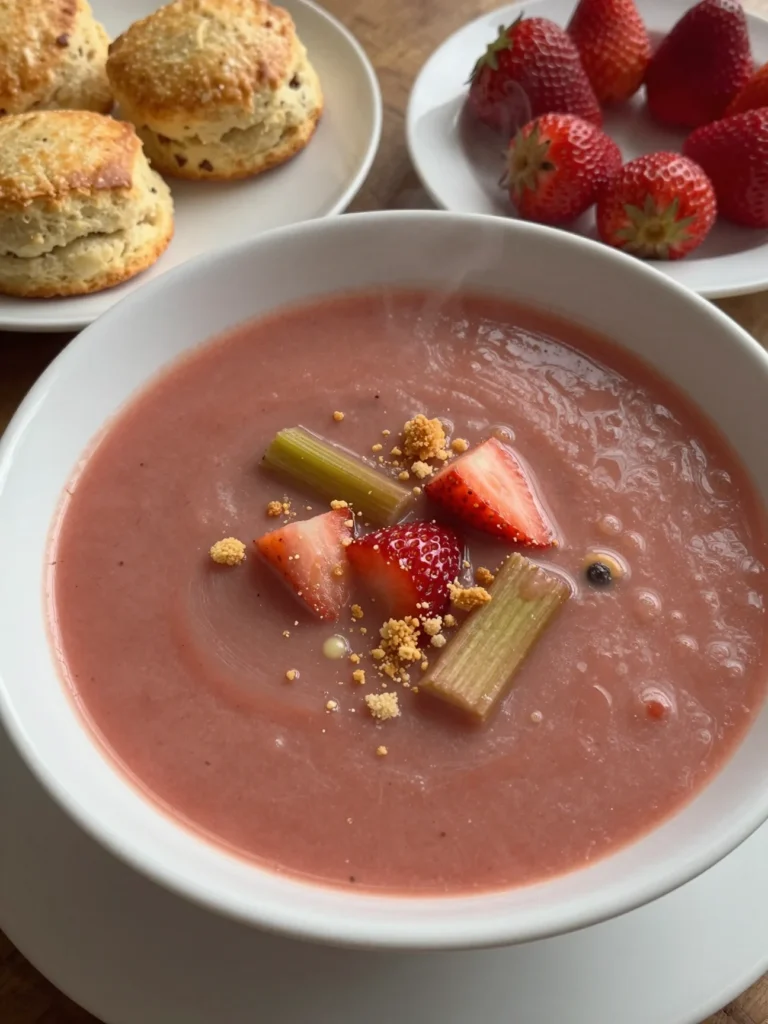 Rhubarb Strawberry Soup