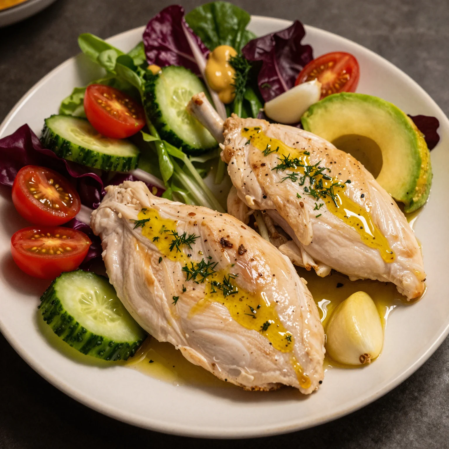 Winter Spa Salad Lemon Chicken