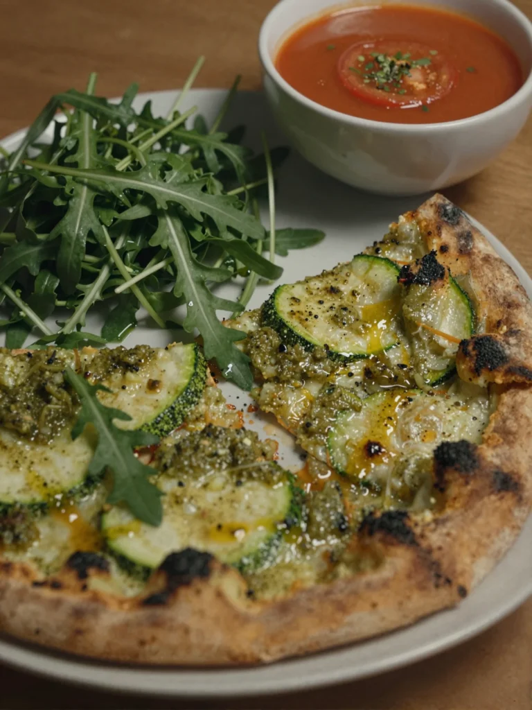 Zucchini Pesto Pizza