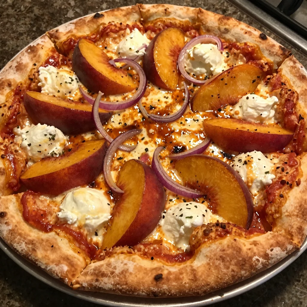 BBQ Peach Pizza
