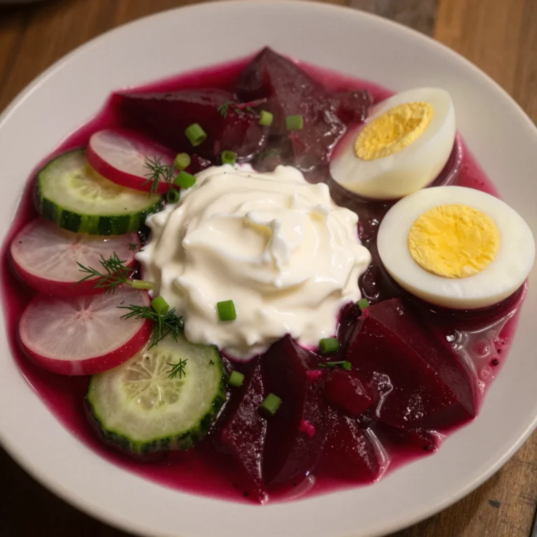 Cold Borscht with Sour Cream