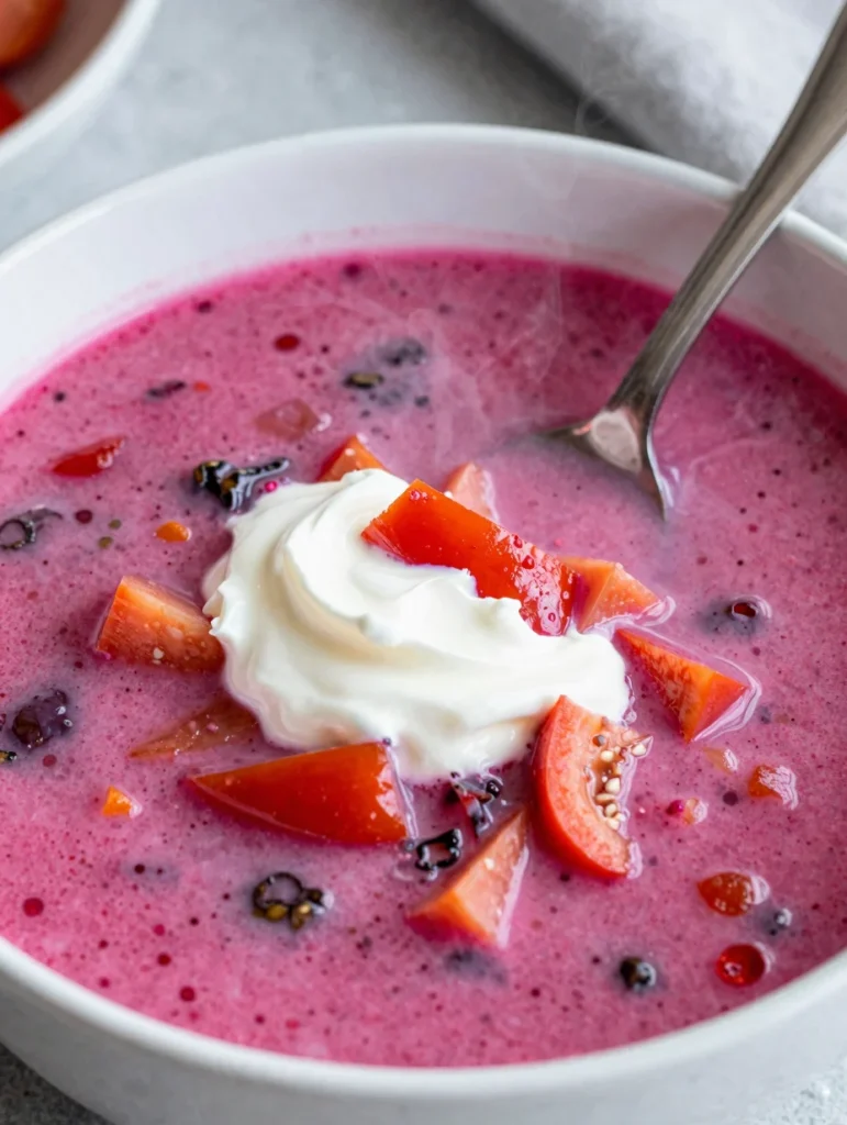 Cold Borscht with Sour Cream