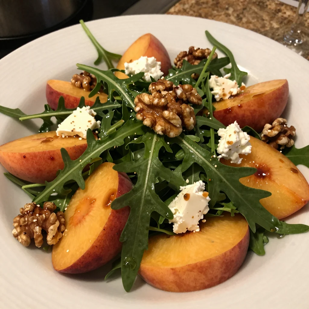 Fresh Arugula and Peach Salad