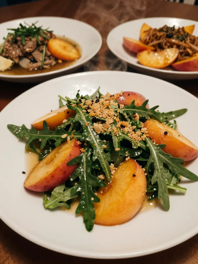 Fresh Arugula and Peach Salad