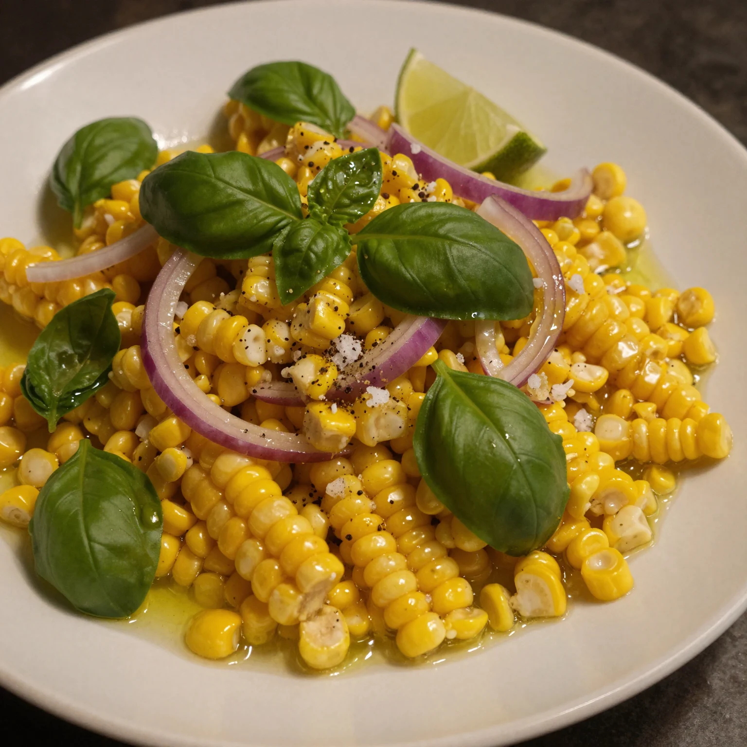 Fresh Corn Salad with Basil
