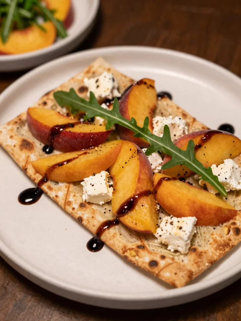 Peach and Goat Cheese Flatbread