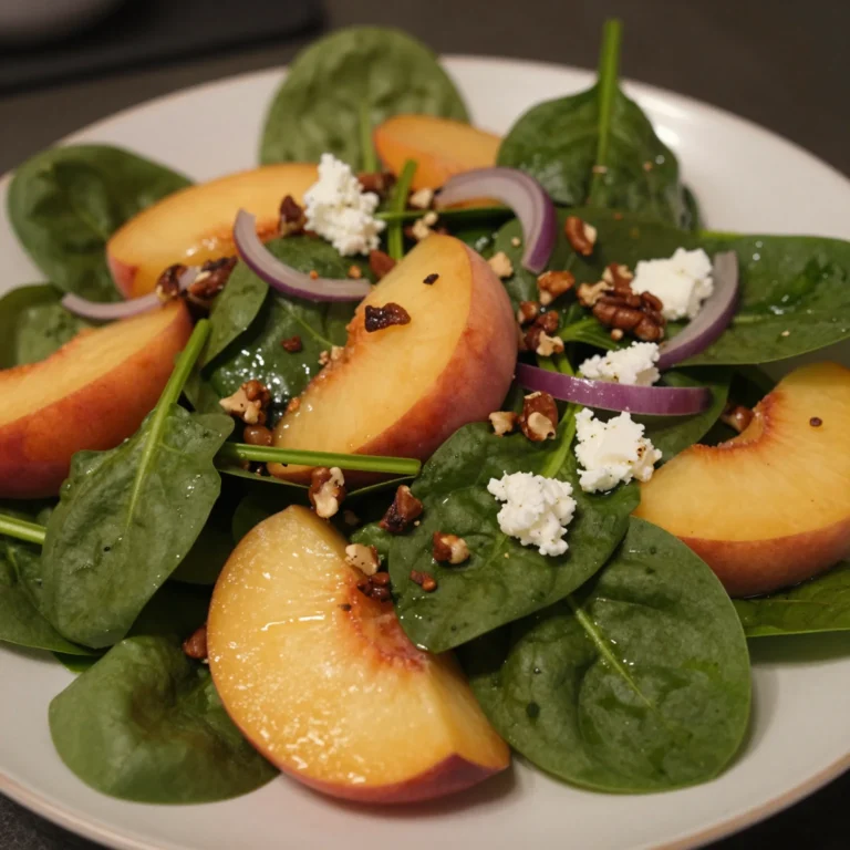 Peach and Spinach Salad