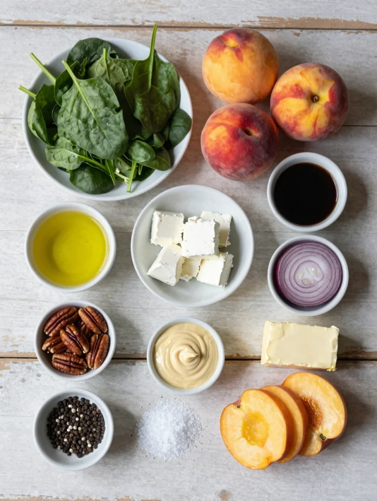 Peach and Spinach Salad