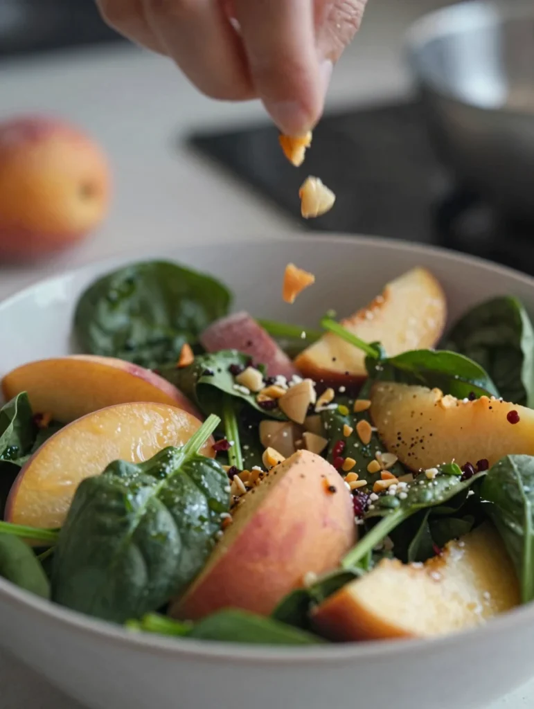 Peach and Spinach Salad