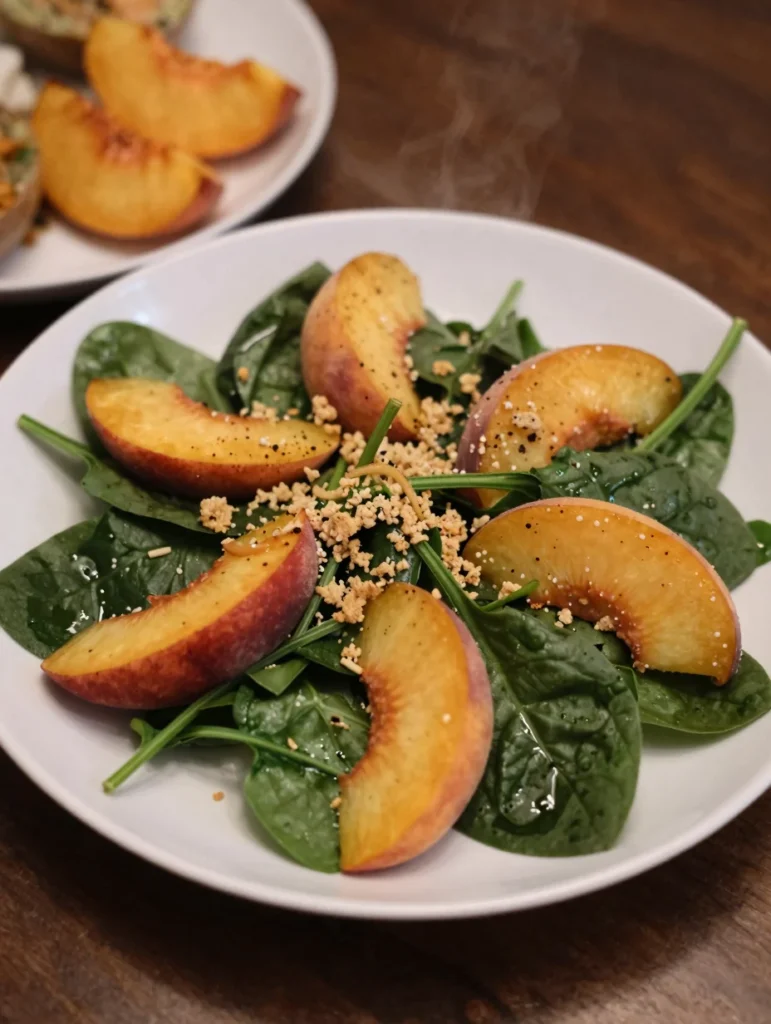 Peach and Spinach Salad
