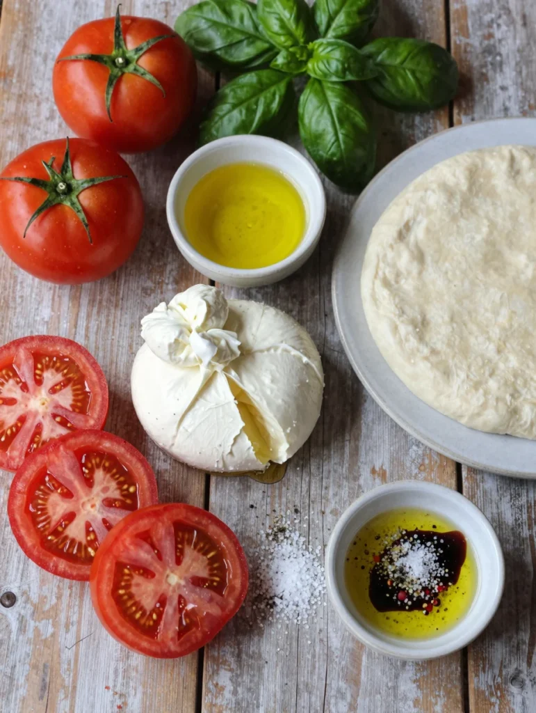 Tomato Basil Burrata Pizza