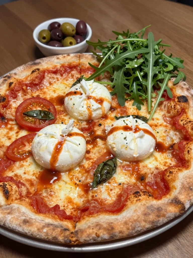 Tomato Basil Burrata Pizza