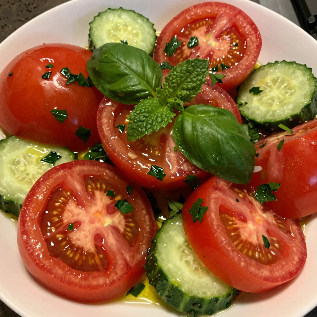 Tomato Cucumber Herb Salad