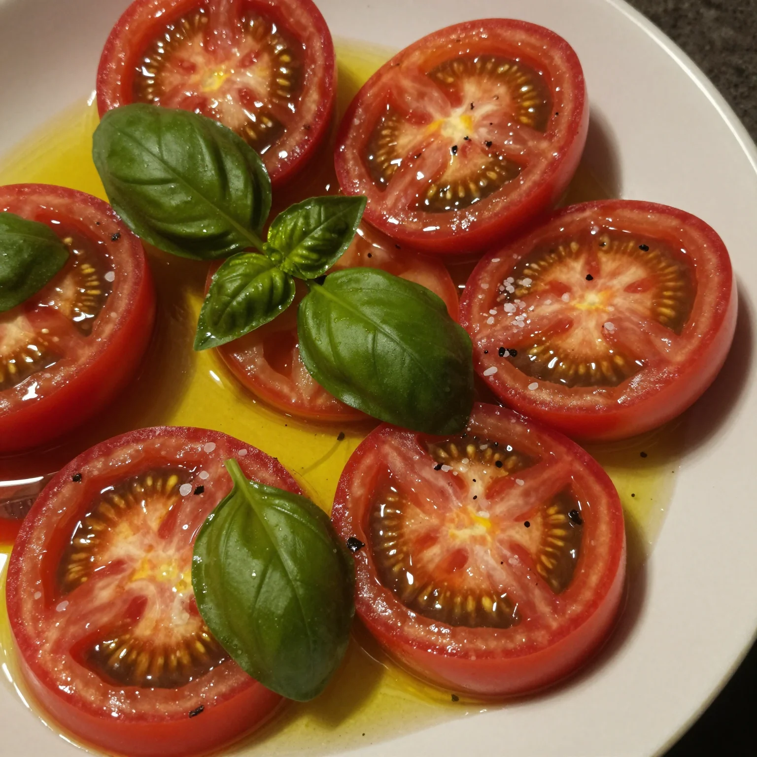 Tomato Water with Basil Oil
