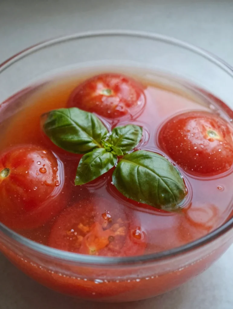 Tomato Water with Basil Oil