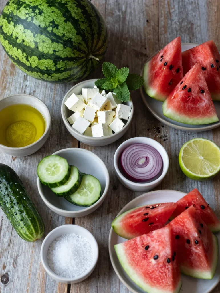 Watermelon and Cucumber Salad