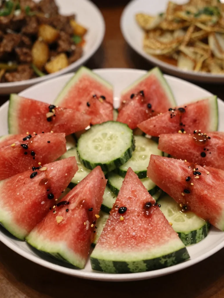 Watermelon and Cucumber Salad