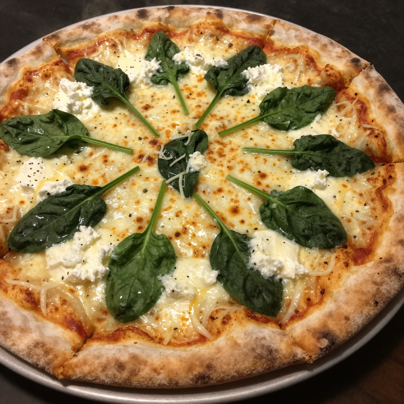 White Pizza with Ricotta and Spinach