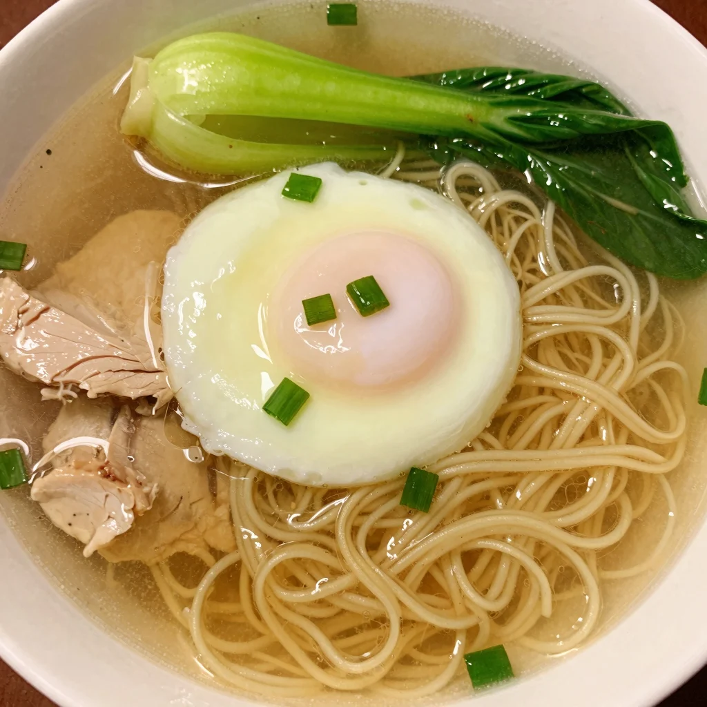 Noodle Soup with Poached Egg