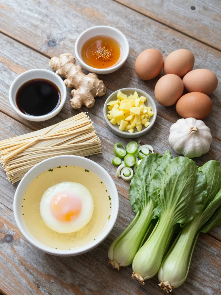 Noodle Soup with Poached Egg