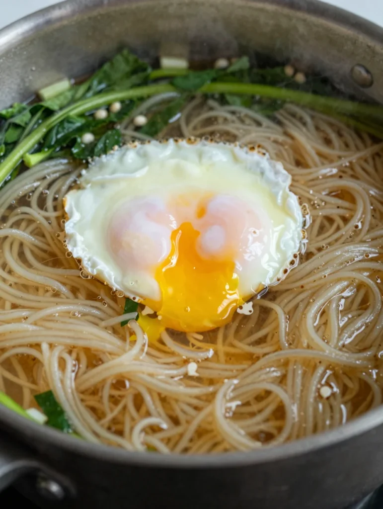 Noodle Soup with Poached Egg